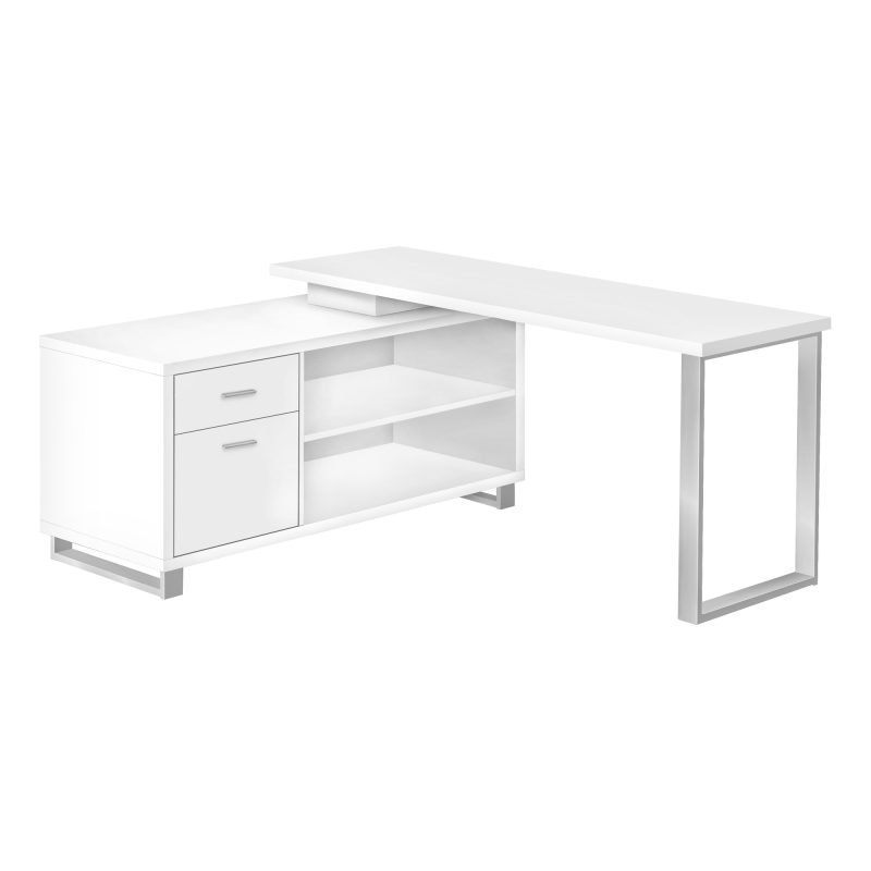 72" White Executive L-Shaped Desk - Image 2