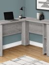 Grey 47" L-Shaped Computer Desk with Storage