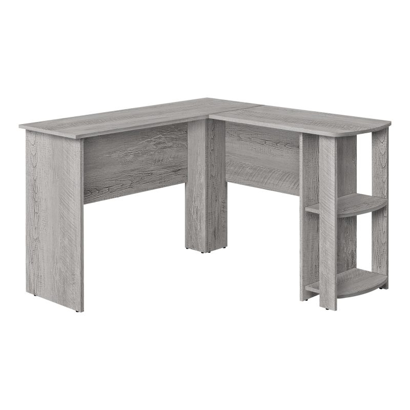 Grey 47" L-Shaped Computer Desk with Storage - Image 2