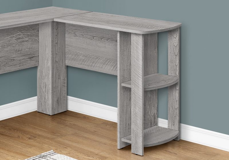 Grey 47" L-Shaped Computer Desk with Storage - Image 3