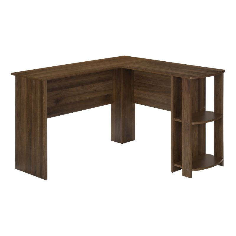 Walnut 47" L-Shaped Computer Desk with Storage - Image 2