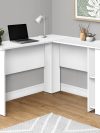 White 47" L-Shaped Computer Desk with Storage