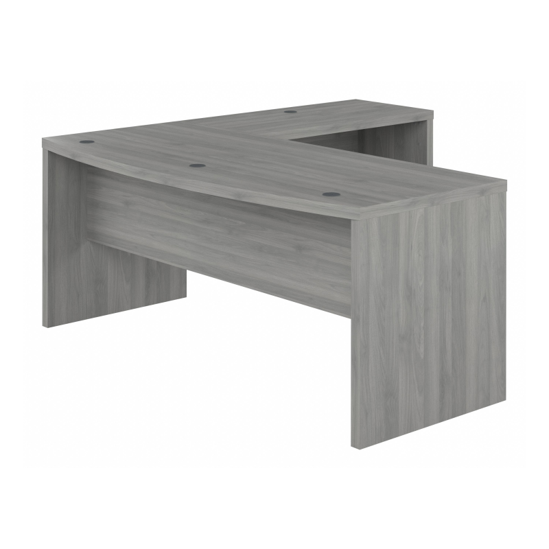 72" Modern L-Shaped Bow-Front Office Desk in Modern Gray - Image 3