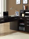 Sleek Cappuccino Finished L-shaped Corner Office Desk with Storage