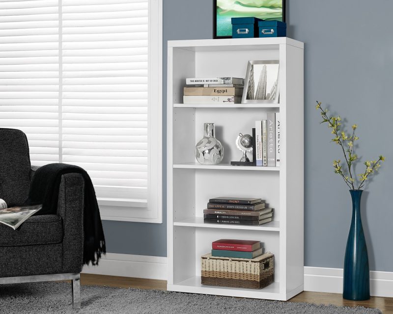 Modern White L-Shaped Desk with Drawers & Shelving - Image 3