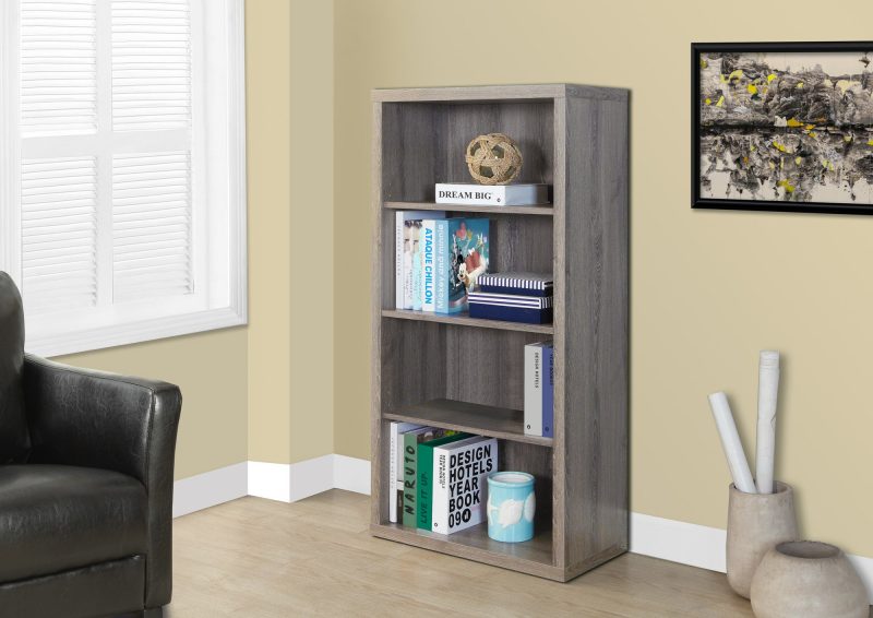 L-shaped Corner Office Desk with Storage in Dark Taupe Reclaimed Finish - Image 3