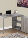 Modern Dark Taupe L-Shaped Desk with Drawers & Shelving