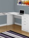 Modern 60" L-Shaped White Office Desk