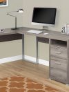 Versatile Dark Taupe 79" Corner Office Desk w/ Drawers