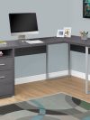 Versatile Gray 79" Corner Office Desk w/ Drawers