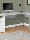 Versatile White & Cement 79" Corner Office Desk w/ Drawers