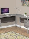 71" Dark Taupe Reversible Corner Desk w/ Drawers