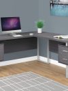 71" Gray Left/Right Facing Corner Desk w/ Drawers