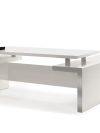 Uber Modern White Lacquer L-shaped Desk