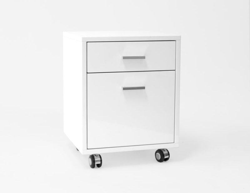 Uber Modern White Lacquer L-shaped Desk - Image 2