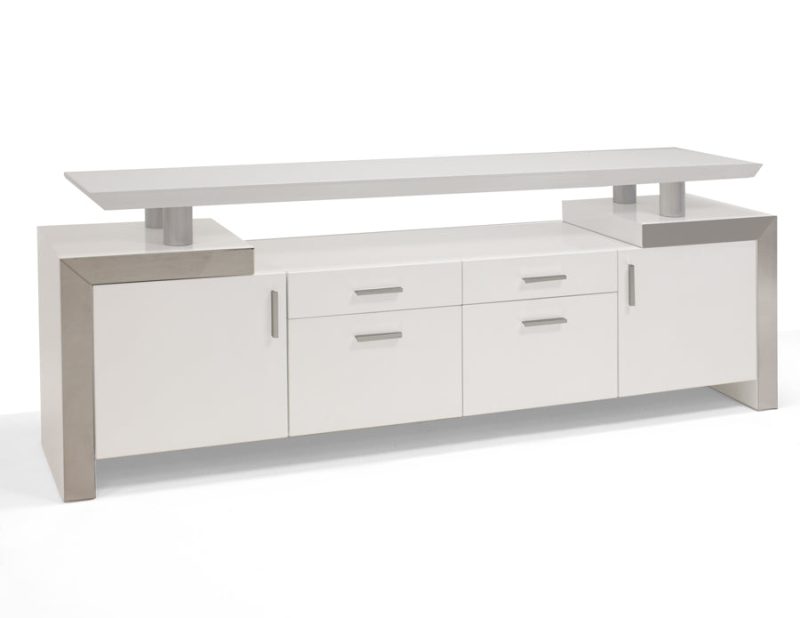 Uber Modern White Lacquer L-shaped Desk - Image 3
