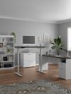 72" L-Shaped Adjustable 3-Piece Desk Set in Slate and White