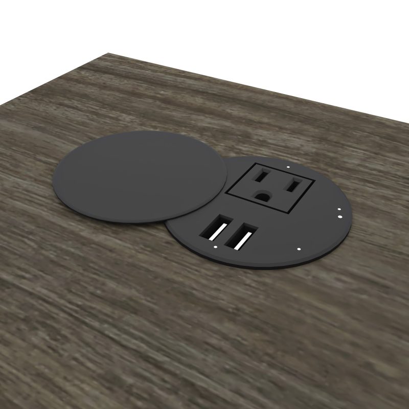 White & Walnut Gray Modern L-shaped Desk - Image 7