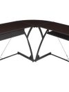 L-shaped Desk with Solid Wood Top in Mocha Walnut & Storage