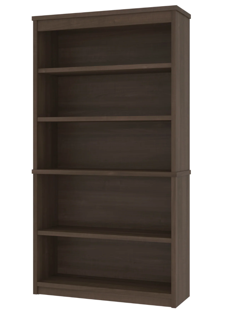 71" x 83" L-shaped Desk with Included Hutch in Antigua and Black - Image 6