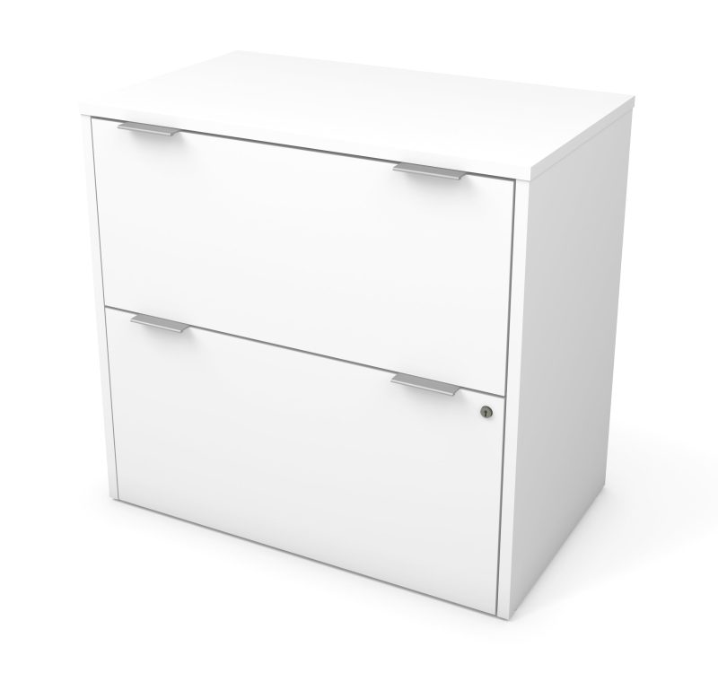 Modern Height Adjustable Sit-Stand Desk with Credenza in White - Image 4