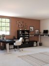 Set of Two 88" L-Shaped Adjustable Desks with Built-in Storage in Black/White