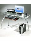 Tempered Glass Workstation with Mahogany Keyboard Trim