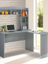 47" Gray Modern L-Desk with Hutch