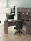 60" L-Shaped Desk with Hutch and Extra Storage in Bark Gray