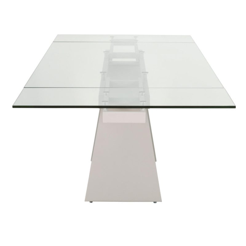 Modern 71" - 107" Glass & Matte Gray Steel Conference Table - Image 5