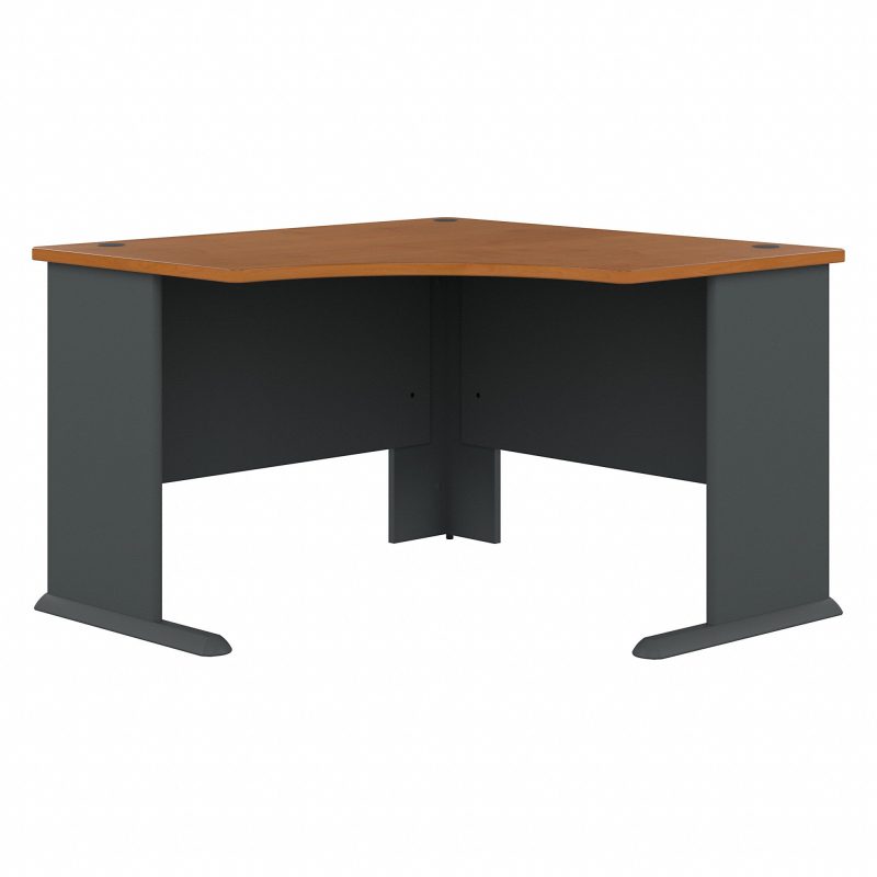 48" Sturdy Corner Desk in Natural Cherry and Slate