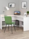 56" L-Shaped Desk with Corner Storage in White