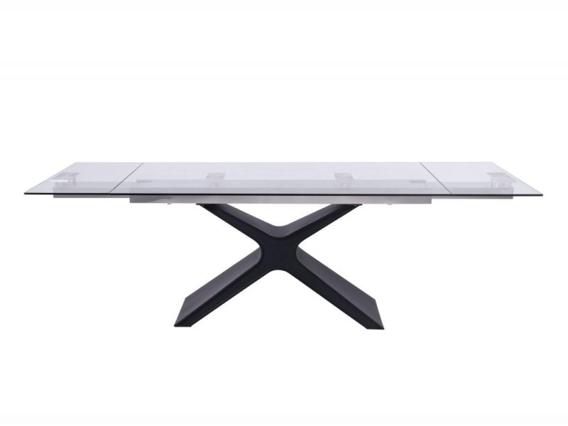 63"-95" Glass & Black Metal Executive Desk or Conference Table - Image 2