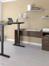 71" Adjustable L-Desk with Filing Area in Antigua