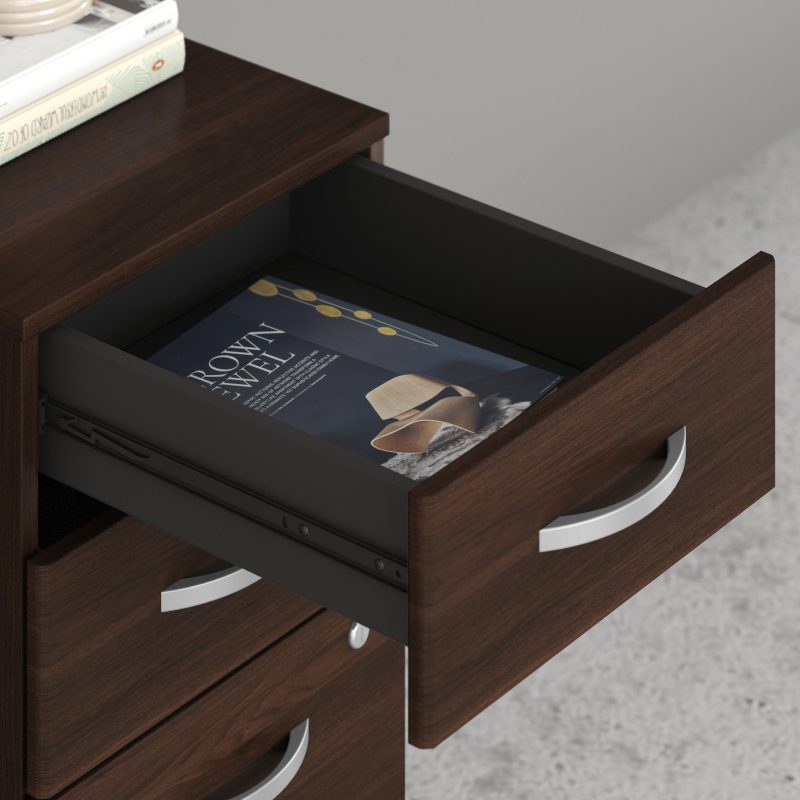 Black Walnut 72" x 72" L-shaped Desk with Mobile Pedestal - Image 6