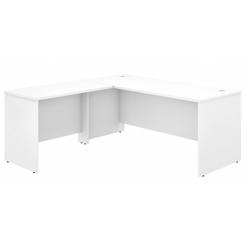White 72" x 72" L-Shaped Modern Reversible Office Desk - Image 2