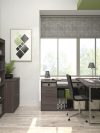 Set of 3: L-Shaped Desk, Lateral File, & Bookcase In Bark Gray Finish