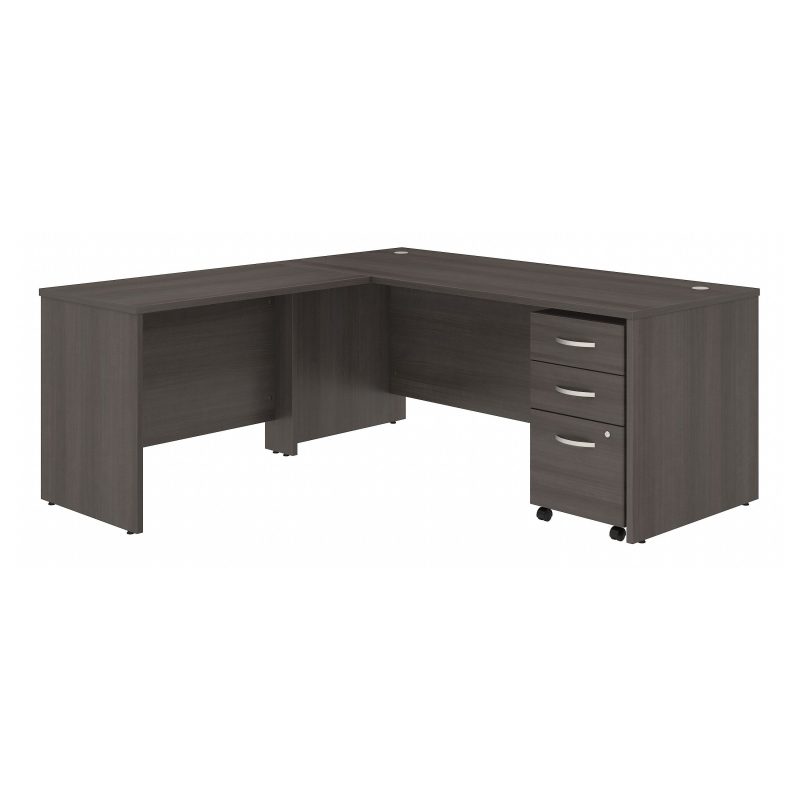 Storm Gray 72" x 72" Modern L-shaped Desk with Mobile Pedestal - Image 2