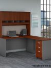 Cherry & Graphite Premium L-shaped Desk with Hutch & Mobile File