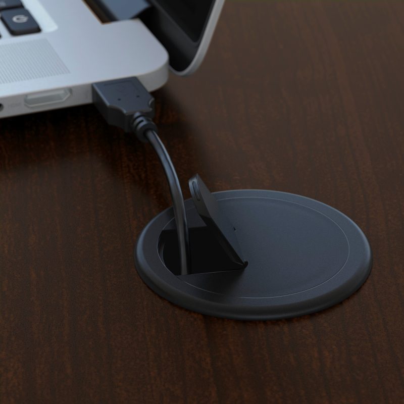 Mocha Cherry Modern L-shaped Desk with Sit/Stand Return and Mobile File - Image 4