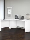 White 72" x 72" L-Shaped Modern Reversible Office Desk