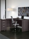 60" x 72" Modern L-shaped Office Desk with Mobile File in Storm Gray