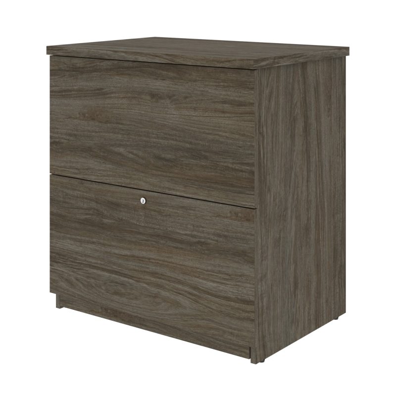 88" L-Shaped Adjustable Desk with Built-in Storage in Walnut Gray - Image 6