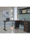 Antigua & Black 71" Single Pedestal Desk with Height Adjustable Side