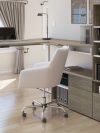 88" L-Shaped Adjustable Desk with Built-in Storage in Walnut Gray