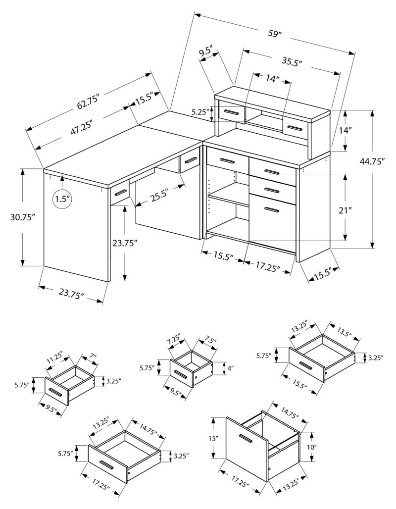 Sleek Cappuccino Finished L-shaped Corner Office Desk with Storage - Image 4