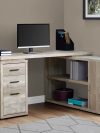 Soft Taupe Woodgrain L-Shaped 60" Computer Desk