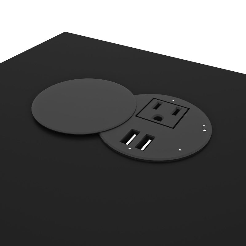 Bark Gray & Black Modern L-shaped Desk - Image 7