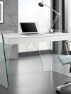 Glass-sided Office Desk with White Top and Inset Drawers
