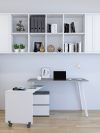 58" L-Shaped Transforming Desk in Gray & White